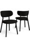 Hanah Home Toldy - Juego de 6 sillas negras en tela boucle